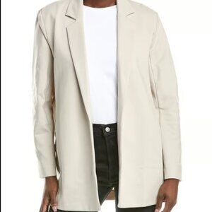 EILEEN FISHER BLAZER KNIT PONTE JERSEY SIDE POCKET CHALK JACKET m $298